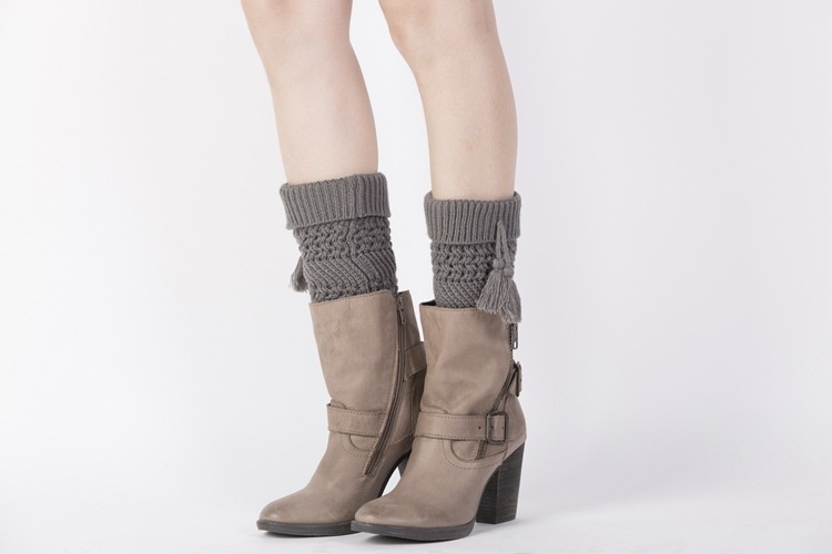 Winter Knit Leg Warmers Crochet Boot Cuffs With Tassel Thermal  Foot Warmer